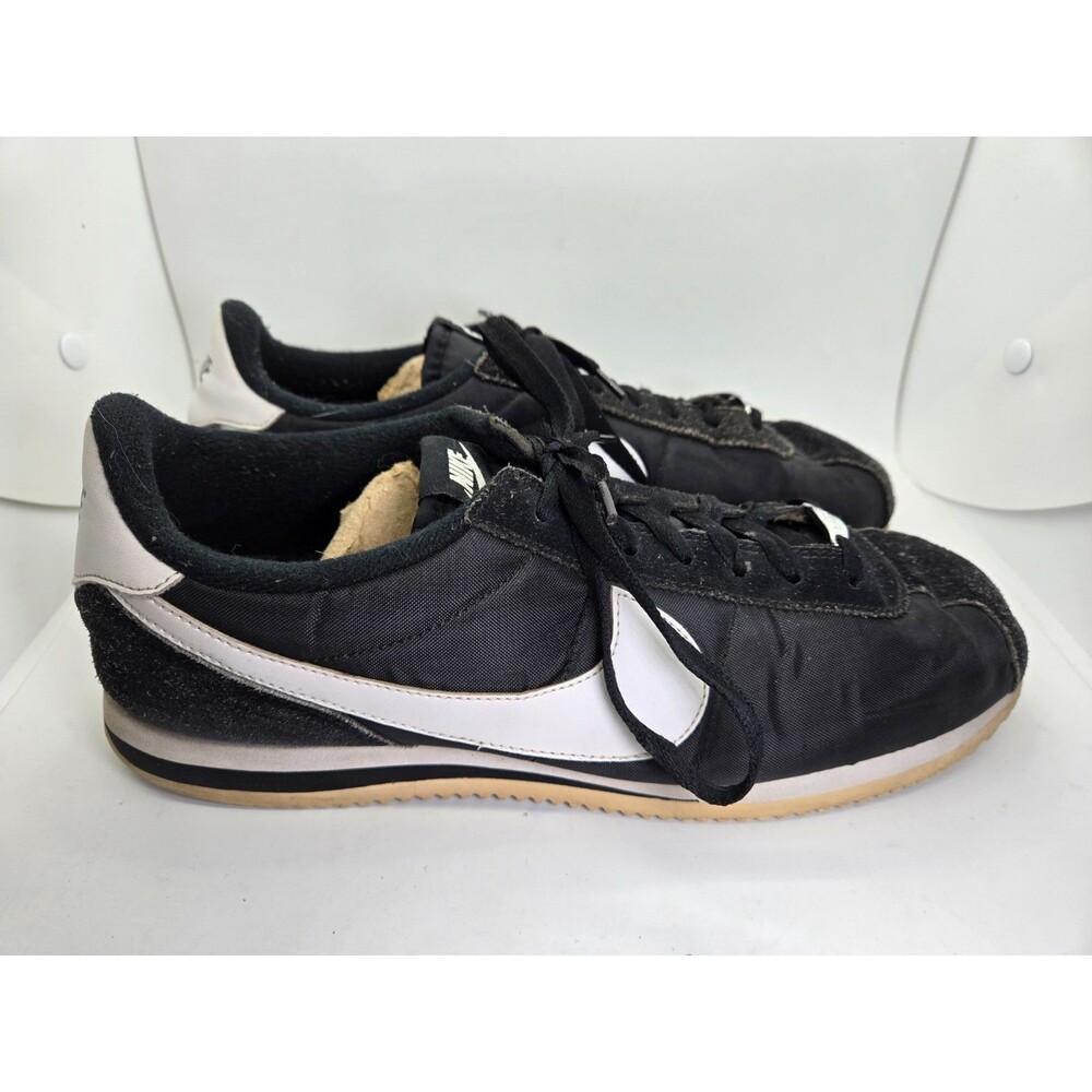Nike Air Cortez Basic Nylon Shoes Men's 13 Black White Casual Retro OG Sneakers